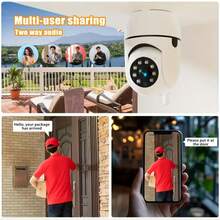 1080P Full HD, Indoor/Outdoor Security, Wireless WiFi, IP, PTZ, Smart Indoor/Outdoor PTZ IP Camera With Auto Tracking, Alarm & Color Night Vision, 360° Horizontal & 110° Vertical Rotation For Home Security, Compact Design, High-Quality Lens, Smart Home & Security Professionals - White - View 8