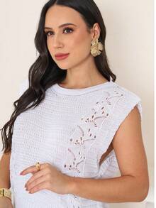 Women's Knit Set Women's Tank Top Women's Blouse Women's Shorts Casual Beach Shorts Travel Outing Summer Elegant Two Pieces Medium Length. - 白色 - 查看 3