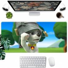 1pc Large Mouse Pad With  Cartoon Pups Design - Non-Slip Rubber Base, Washable Desk Mat For Office, Gaming, Kids' Room Decor - Vibrant Animated Computer Accessory, Large Mouse Pads For Desk, Kids' Room Accessory, Playful Cartoon Design, Functional Artwork