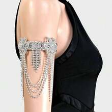 1pc Fashionable Floral Tassel Rhinestone Arm Bracelet, Party Accessory