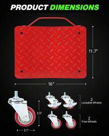 Techigher Heavy-Duty Set Of 4 Wheel Trolleys, Car Tire Wheel Trolley, 2/4 Pieces, Car Transport Trolley With 360-Degree Rotating Wheels, Made Of Carbon Steel - Bộ 4 món - Xem 4