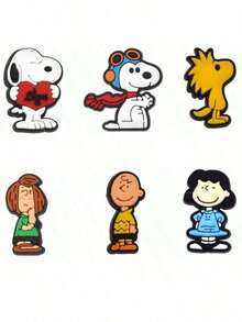 SNOOPY 12 chiếc khuy trang trí hình hoa hoạt hình có thể tháo rời, phụ kiện lỗ giày, kiểu ngẫu nhiên, quà Giáng sinh - Nhiều màu - Xem 3
