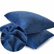 Sapphire Solid Colored Plush Fitted Sheet Machine Washable Fitted Sheet - Blue - View 18