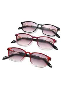 1副/3副装 PC（聚碳酸酯）女士长方形老花镜，Y2K休闲日常时尚必备，适合阅读书籍和使用智能手机 - 雙茶 - 查看 21