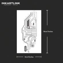 INKARTLINK Cyberpunk Circuit Board Tattoo, Technological Electronic Circuit Design, Waterproof Long-Lasting 1-2 Weeks, Realistic Fake Tattoo, Temporary Tattoo, Waterproof Tattoo, Authentic Tattoo Appearance, Niche Design Tattoo, Juice Tattoo - Black - View 4