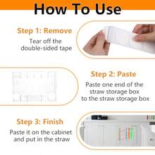 lasuroa Soporte Pajitas Acrílico 6 Ranuras Organizador Pajitas Tumbler de Armario con Cinta Adhesiva Doble Cara Reutilizable Dispensador and Contenedor de Almacenamiento Cocina Encimera Transparente - Transparente - Ver 5