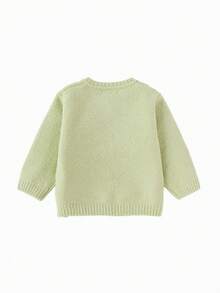Balabala Áo len cardigan BalaOne Baby 2025 mùa đông, dễ thương và ấm áp cho trẻ em - tông màu xanh lá cây - Xem 5