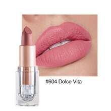HANDAIYAN Matte Velvet Finish Crystal Square Tube Lipstick, Nude Bean Sand Shade Lip Gloss, Long Lasting Non-Transfer Lip Liner, Cosmetics, Face Paint For Women, Ideal For Y2K Fancy Fashion Looks, Matte Long Lasting Lip Gloss For Daily & Party Makeup - 604# - 查看 9