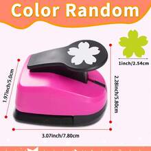 Perforadora de 1 pulgada (25 mm) con diseño de sakura, color aleatorio, adecuada para papel fotográfico DIY, manualidades, scrapbooking, uso estudiantil y diario - Perforadora de papel Sakura de 1 pulgada y 25 mm - Ver 9
