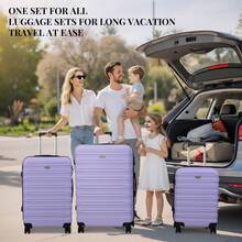 YSTYLE Purple 3 Piece Hardside Luggage Set Lightweight ABS Construction Exceptionally Durable Travel Suitcase Equipped With TSA Approved Locks And Four Double Wheels