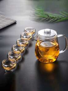 1 Piece High Borosilicate High Temperature Resistant Glass Teapot, Household Filter Tea Set, Thickened Tea Brewing Set, Penguin Teapot, Tea Making Supplies