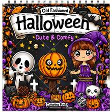 1 pieza Libro para colorear con temática de Halloween, encuadernado en espiral - 24 páginas gruesas mejoradas, portada de papel perlado, páginas interiores de 120g de grosor, para colorear por un solo lado, criaturas espeluznantes ricas y adorables para una relajante sesión de coloreo (espacio cómodo para colorear), un gran regalo para amigos, parejas y familia. ¡El regalo perfecto para Halloween!