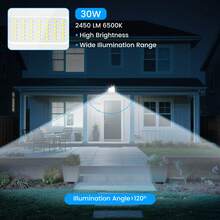 Aigostar Foco Led Exterior 30w 2450 lúmen,Luces Led Exterior Impermeable IP65,Proyector LED Exterior Blanco Frío 6500K para Jardín,Patio,Garaje,Parque