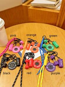 Fitness Keychain Colorful Gym Bag Charm For Fitness Lovers Motivational Fitness Gym Key Ring Workout Keychain Gifts Detachable Barbell Plates Keychain Water Cups Simulation Dumbbells Keyring Creative Dopamine Fitness Series Pendant - Multicolor - View 2