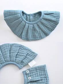 Set 3/5 pcs Celemek Bayi Katun Muslin Warna Polos Acak, Celemek Air Liur Bayi Baru Lahir - MultiWarna - View 9