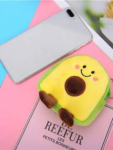 全新牛油果形状零钱包、口红盒、理线器、可爱毛绒背包吊坠，是送给朋友的完美小礼物 - 綠色 - 查看 5