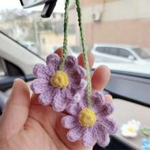 Easypie Selection 1pc Woven Flower Design Car Hanging Ornament
