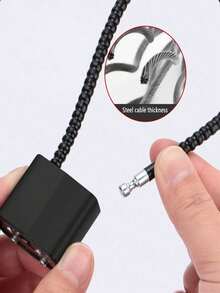 1 pieza Cable de bloqueo, candado de manija de gabinete, cable de bloqueo de 15 pulgadas para pistolas, rifles y escopetas, cerraduras de seguridad y bloqueo de armas de fuego para el hogar y el almacenamiento, archivadores, armarios, puertas de refrigerador, cobertizos, cerraduras de puertas para mascotas