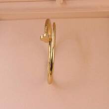 3pcs Luxury Stainless Steel Gold-Plated Clover Bangle Bracelet, Shiny Elegant Stainless Steel Non-Fading Bracelet For Women