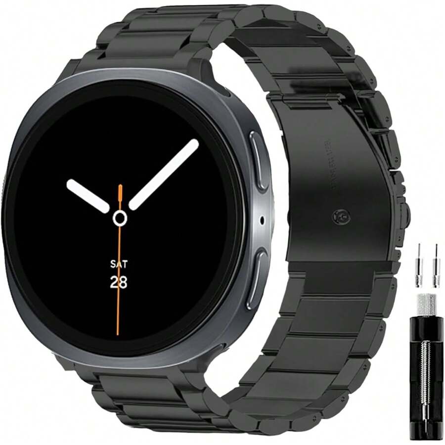 GOLDTOLUCK Stainless Steel Band Compatible With Watch 8 6 5 4 Classic FE Pro 40mm 44mm 46mm 43mm 47mm 45mm 42mm 20mm Men Women Milanese Metal Elegant Casual - 銀色 - 查看 1