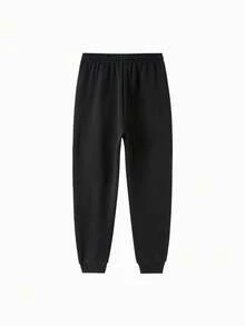 Balabala Tween Girls Thermal Lined Sports Pants 2025 Fall/Winter, Warm Activewear - Black - View 5