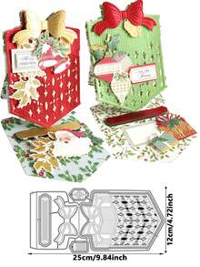 1 Pc Perfect Gift Box Stand Silver-Gray Metal Die-Cut Mold For Scrapbooking Decorations, DIY Scrapbook Paper Crafts, Embossing Crafts, Handicrafts And Card Making, Greeting Card Crafting Metal Die-Cut Mold - Silver Gray - View 8