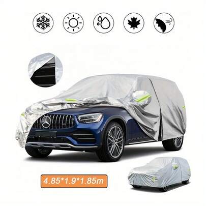 Cubierta Funda Protector Coche 4.85*1.9*1.85m Impermeable Con Reflectantes para auto SUV Anti-sol Polvo Viento Lluvia