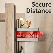 Modern Stylish Metal Door Storage Rack With Hooks - Easy Installation, Polished Surface, Suitable For Bedroom, Bathroom And Kitchen Organization - Can Hold Bags, Shoes, Hats, Etc., Door Storage Solution | Multi-Functional Storage Rack