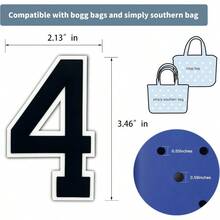 YYC Bag Charms For Bogg BagDecorative Bog Bag Accories Insert Number Charm For Original Bog Rubber Beach Tote - Black4 - Xem 6