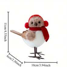 1 pieza Adorno de pájaro de peluche lindo - Decoración colgante para árbol de Navidad, decoración navideña para el hogar, decoración navideña para exteriores, accesorio colgante de tela suave, decoraciones navideñas, regalos navideños, decoración navideña