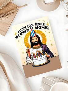 1/10 szt. Zabawna kartka urodzinowa | Kartka z okazji "Wszyscy fajni ludzie rodzą się w grudniu" | Humorystyczna kartka świąteczna i urodzinowa z kopertą. Prezent w stylu świątecznym.