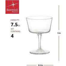 Bartender Novecento 5.25 Oz. Nick Nora Cocktail Glasses, Set Of 4, - 透明 + 7.5 盎司 - 查看 2