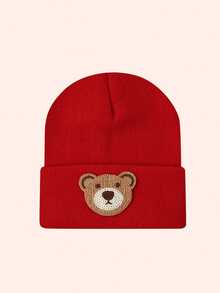 1pc Cute Bear Baby Hat, Knitted Cap For Toddler Boys Girls, Warm Beanie For Outdoor, Everyday Wear In Autumn/Winter - Fluorescent Hat-bear Head No. 1 - View 18