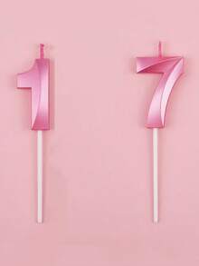 1 件贝壳形状生日蜡烛，数字 0-9 蜡烛，适用于生日派对蛋糕装饰，返校情人节 - 粉色 - 查看 22