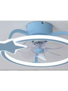 Ventilador de techo con lámpara LED de alto flujo de aire y diseño ergonómico FA089 - Azul - Ver 3