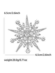 水钻圣诞雪花胸针 - 精致的圣诞节别针，适合女士中性节日宴会服装配饰/朋友聚会徽章礼物 - 聖誕雪花 - 查看 6