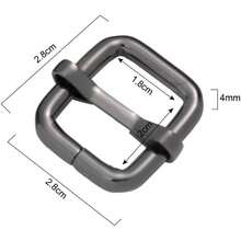 Adjustable Slide Buckles, Metal Ring Webbing Belts Tri - Glide Rectangle Suspender Strap Slider - 3/4 inch - Xem 3