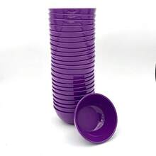 Platos Hondos de Plastico, Bowls de Cocina, Tazon, Sopero, Cuenco Reutilizables, Apilables de 400ml y 14cm de Diametro, sin BPA, Apto para Microondas, Lavavajillas, Hogar y Negocio - Morado - Ver 13