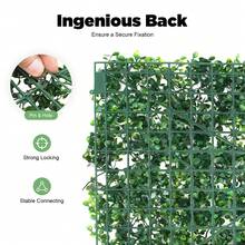 OUKANING 12PC X 60x40cm Large Artificial Boxwood Topiary Mat Garden Panel Screening Hedge Plant Artificial Boxwood Mat Privacy Hedge Screen For Garden, Home, Outdoor, Indoor, Fence, Backyard And Décor Photo Backdrop - Green - View 6