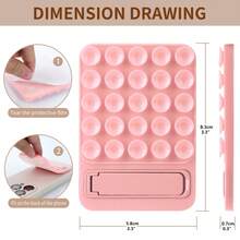 2-In-1 Silicone Suction Cup Phone Holder, With Suction Cup And Stand, Compatible With Iphone And Android Phones, Selfie, Video And Live Streaming Sticky Stand, Strong Suction Silicone Phone Protective Case, With Metal Stand Foldable On Desktop, TPU Soft Leather Texture Anti-Slip, Fashionable And Multifunctional - Multicolor - View 6