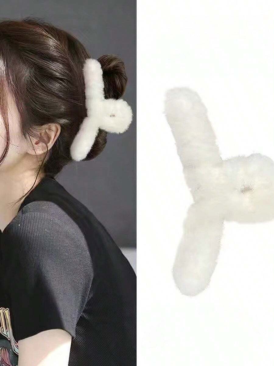 1pc Super Fairy Plush Hair Clip Girl Multi-Purpose Fluffy Hat With A Cute Hairstyle Accessory For A Look Fashion Claw Clips Fashion Hair Clutch Winter Hair Accessories