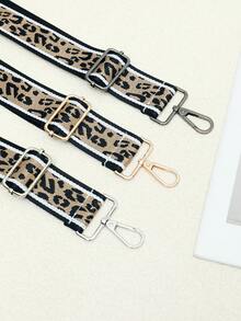 Adjustable Embroidered Jacquard Leopard Print Contrast Color Strap, Shoulder Bag, Crossbody Bag, Handbag, Wallet, Shoulder Strap Accessories - Multicolor - View 4