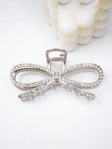 1pc Fashionable Extra Large Rhinestone Bow Hair Claw Clip, Suitable For Wearing, Can Be Given As A Gift Elegant Hair Accessories Elegant Hair Clips Winter Hair Clutch