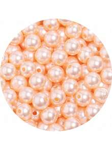 100/300/1000pcs Abs Faux Pearl Beads, Straight Hole Design In Various Colors, 3/4/6/8/10mm For Diy Bracelet, Earrings And Necklace Making