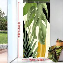 1 pieza Cortina de ducha con estampado de hojas tropicales, cortina de baño resistente al agua y a la humedad, separador de bañera, accesorios de decoración de baño, decoración navideña