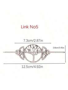 1pc Viking Hair Clip, Vintage Celtic Knot Hair Clip, Inspiring Tree Of Life Hair Clip, Elegant Metal Hair Accessory, Gift For Women, Hair Accessories, Head Accessories - Antique Silver - View 13