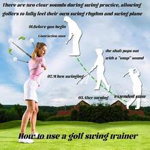 Entrenador de Golf, Palos Telescópicos, Ayuda de Entrenamiento de Swing de Golf Retráctil, Agarre de Entrenamiento de Golf para Golfistas Diestros y Zurdos - Azul cielo - Ver 6