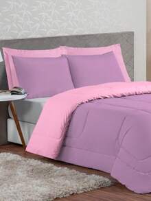 Ternura King 6-Piece Double-Sided Comforter - 淡紫色/粉紅色 - 查看 2
