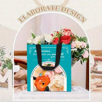 4/8/16/24/32pcs New Cross-Border Bible Non-Woven Coated Tote Bags, Father's Day Shopping Mall Holiday Party Gift Bags