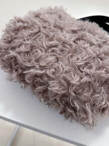 Fashionable Plush Tote Bag For Girls, Bucket Handbag - A - View 6